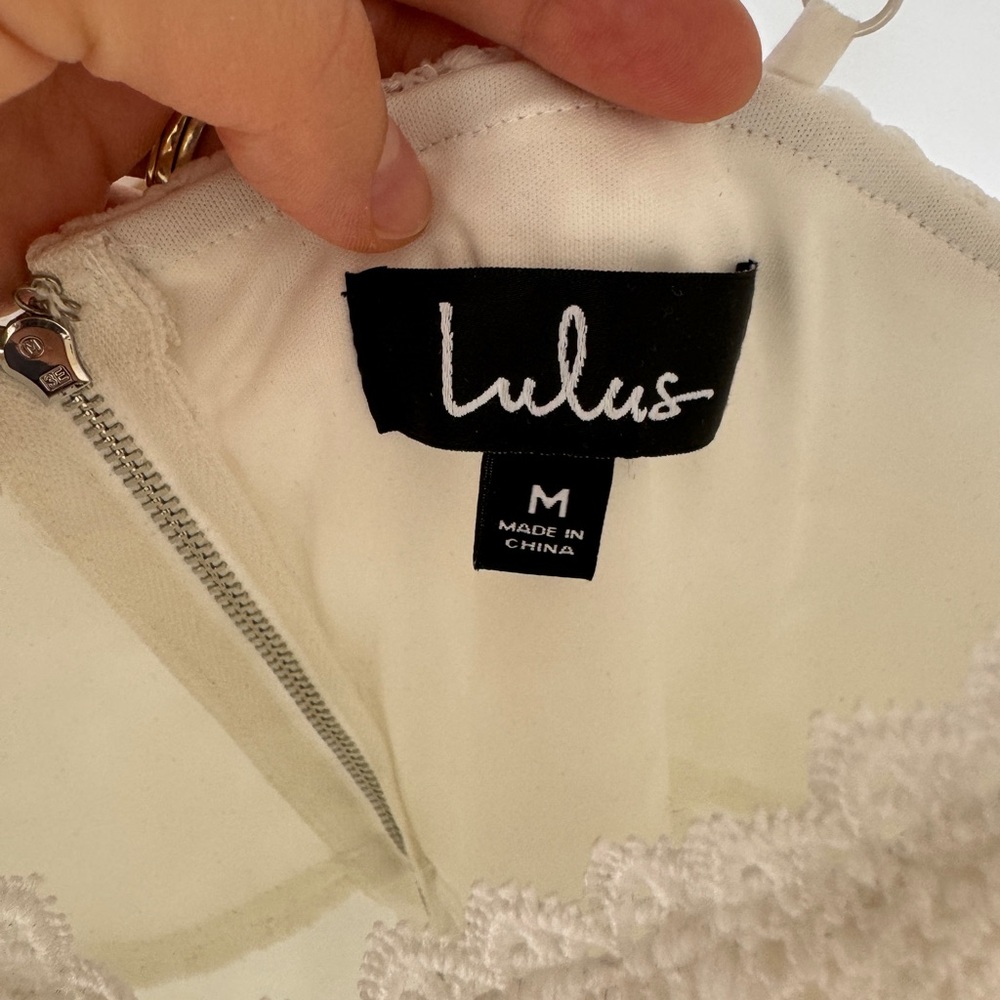 Lulu’s Nora Lee White Sleeveless Lace Midi Dress With Pockets - Picture 12 of 12